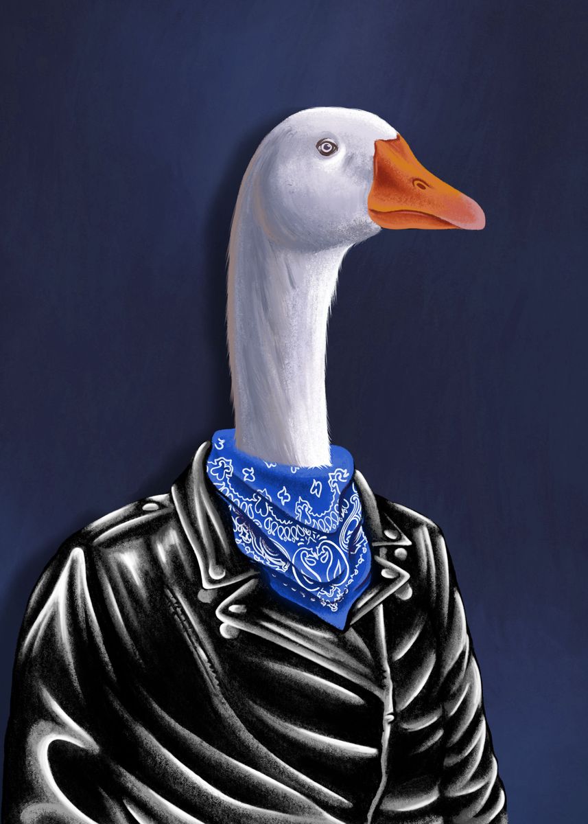 'gangster duck' Poster, picture, metal print, paint by masn Displate