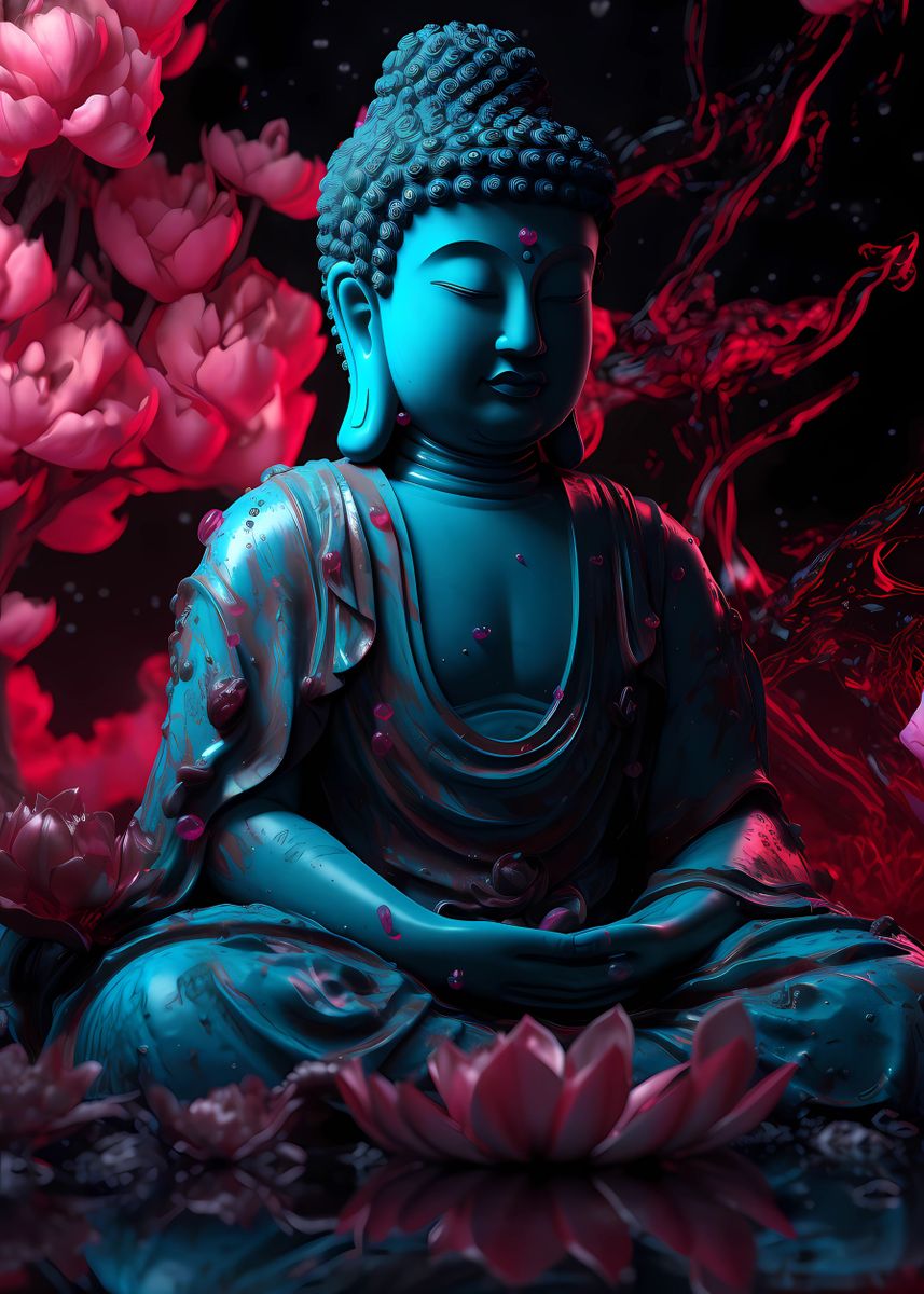 'Peaceful Buddha Statue 9' Poster, picture, metal print, paint by ...