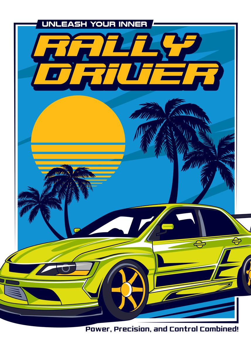 Lancer Rally Poster 'The Lancer Evo' Poster, picture, metal print, paint by Iqbal harris ...