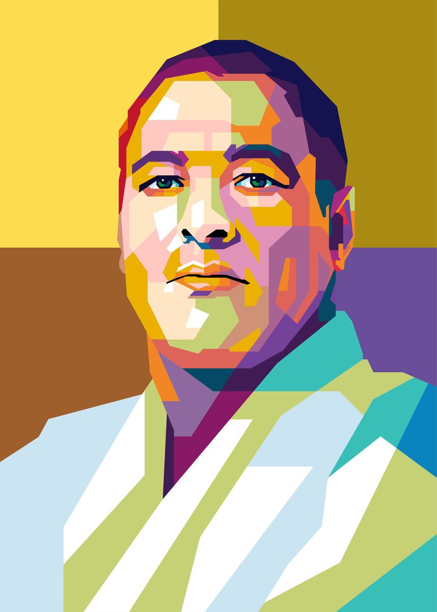'Rickson Gracie' Poster, picture, metal print, paint by Indra | Displate