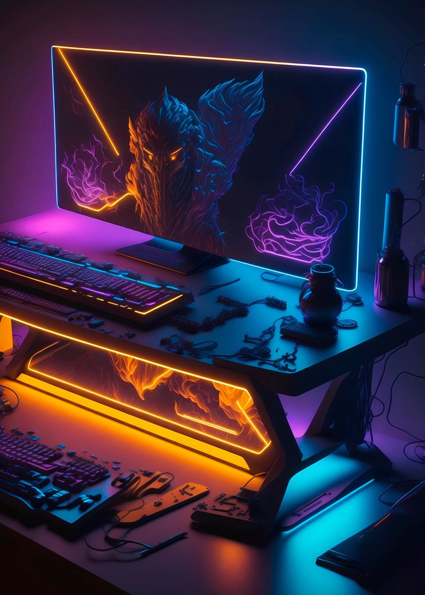 'Gaming Computer' Poster, picture, metal print, paint by ColorMe ...