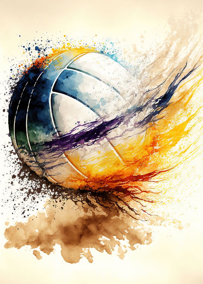 'Watercolor Volleyball' Poster by Ahmet Thorpe | Displate