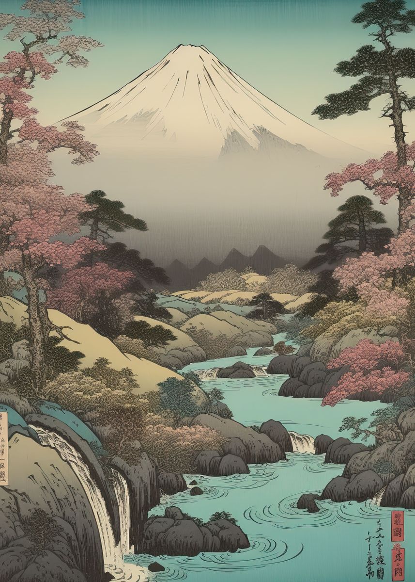 'Mount Fuji' Poster by Morphic Prints | Displate