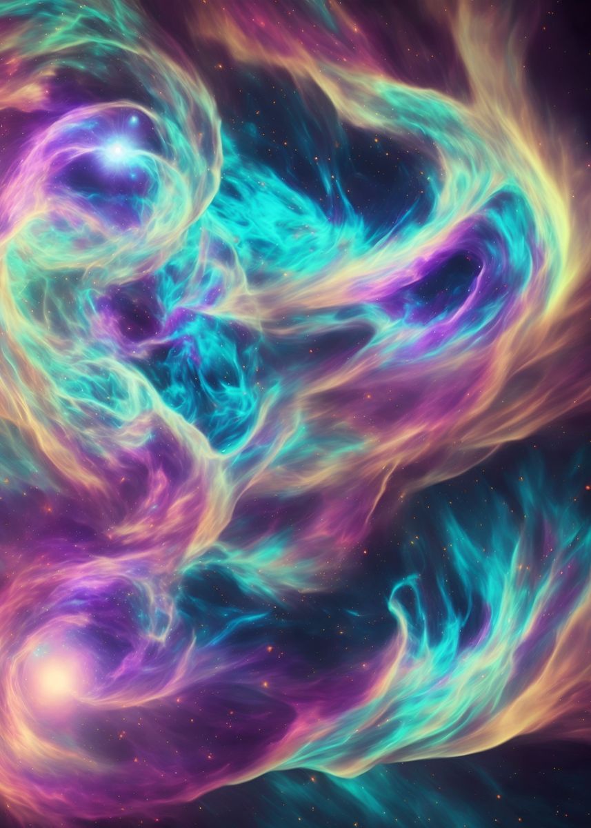 'Colorful nebula' Poster by Below Horizon Displate