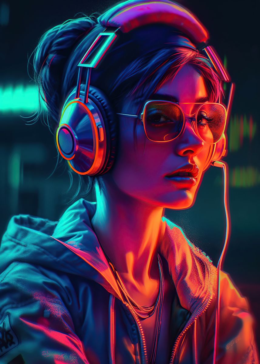 Cyberpunk Edgerunners - Lucy neon light  Canvas Print for Sale by