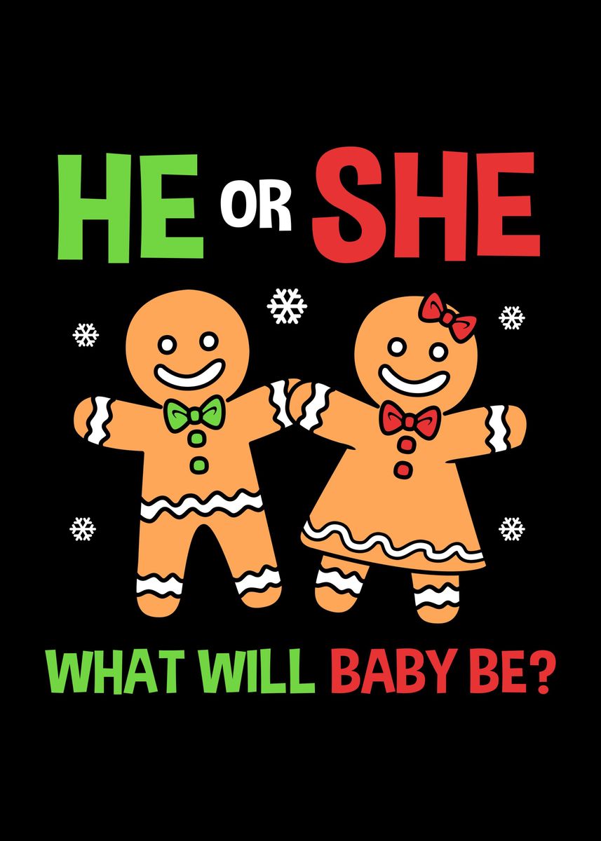'He Or She Gender Reveal' Poster, picture, metal print, paint by ...