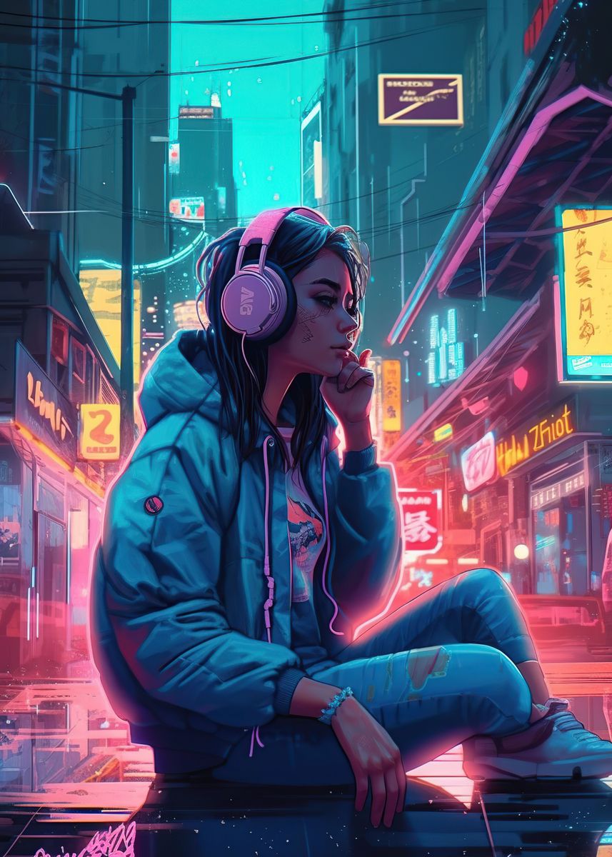 Cyberpunk Edgerunners - Lucy neon light  Canvas Print for Sale by