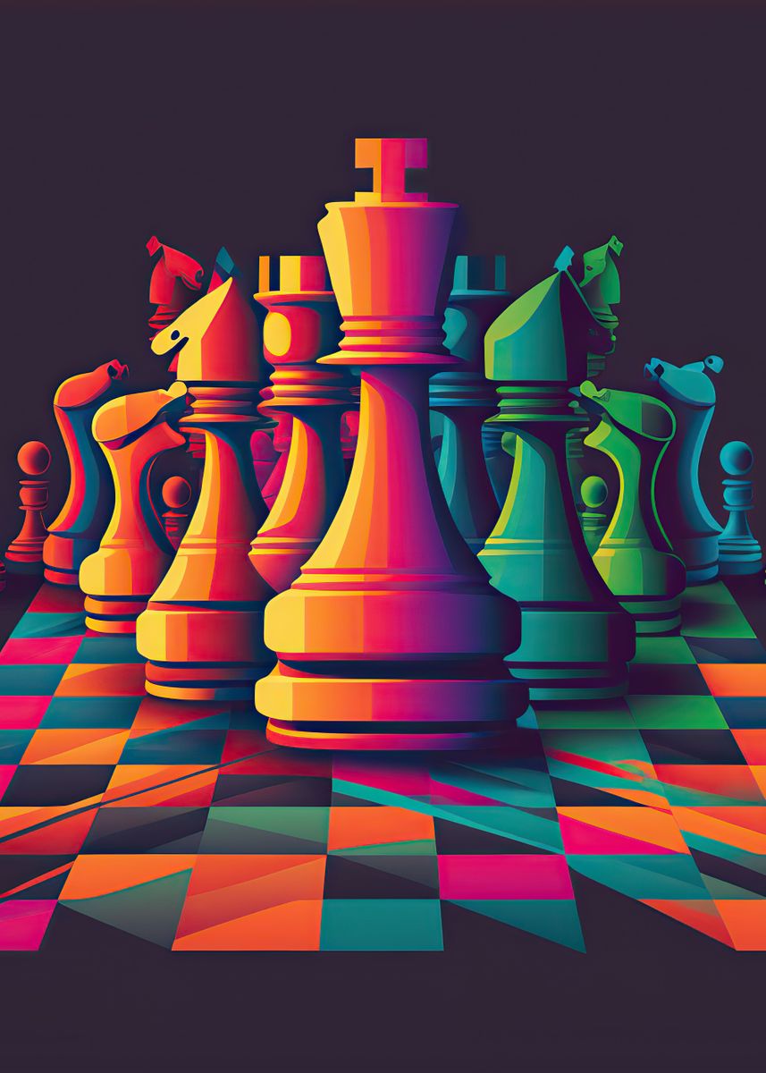 Chess Space' Poster, picture, metal print, paint by DecoyDesign