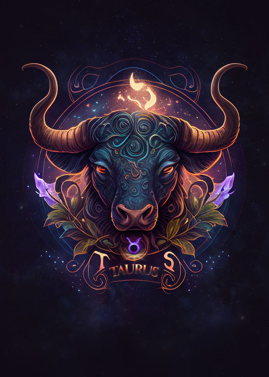 'Taurus Zodiac Bull ' Poster, picture, metal print, paint by Uber ...