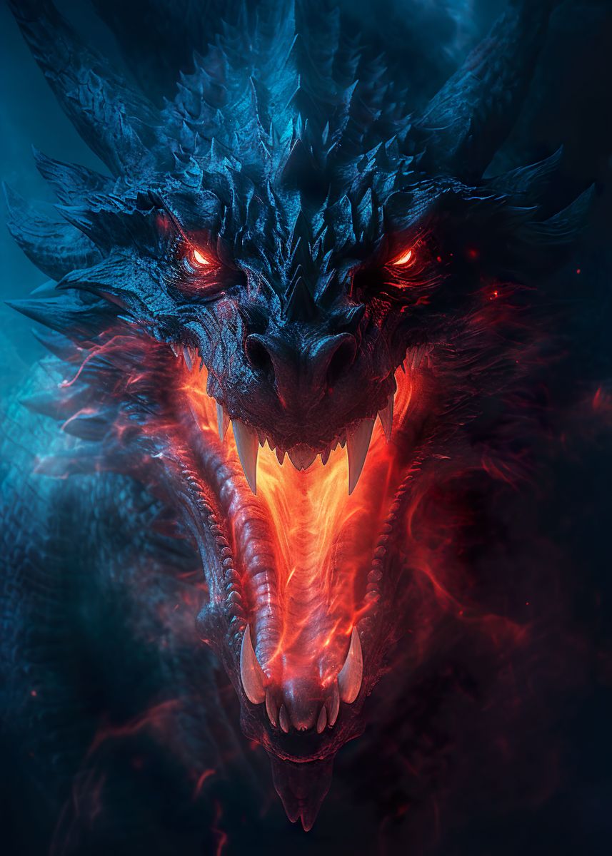 'dangerous dragon' Poster, picture, metal print, paint by ...