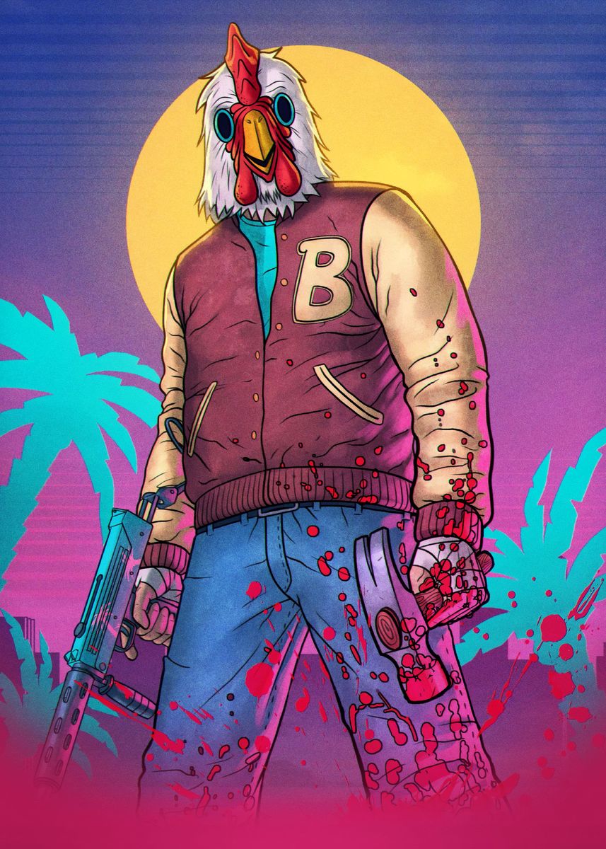 Richard Hotline Miami Poster, picture, metal print, paint by simple man |  Displate