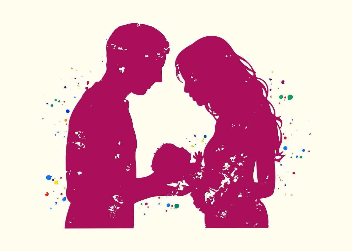 'Father and Mother baby' Poster by Dutton Jerrell | Displate