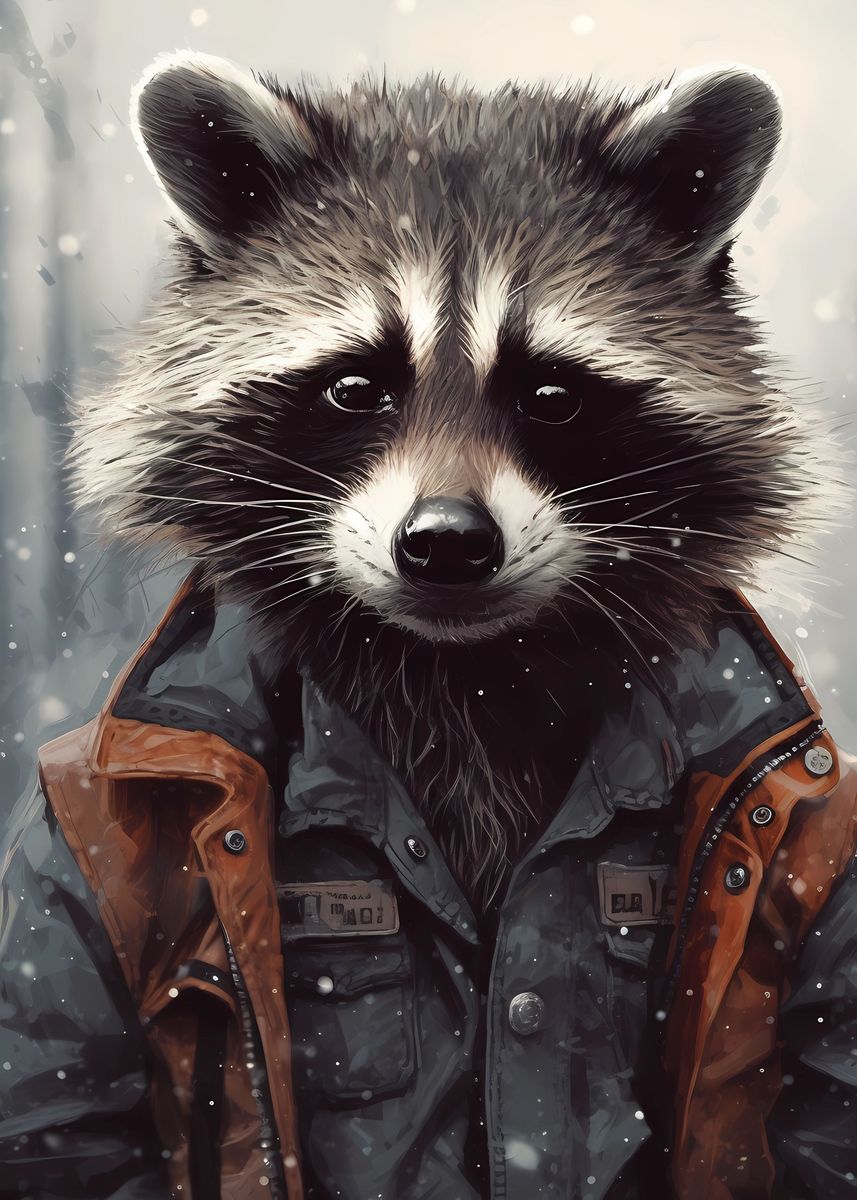 'Raccoon Animal' Poster, picture, metal print, paint by DecoyDesign ...
