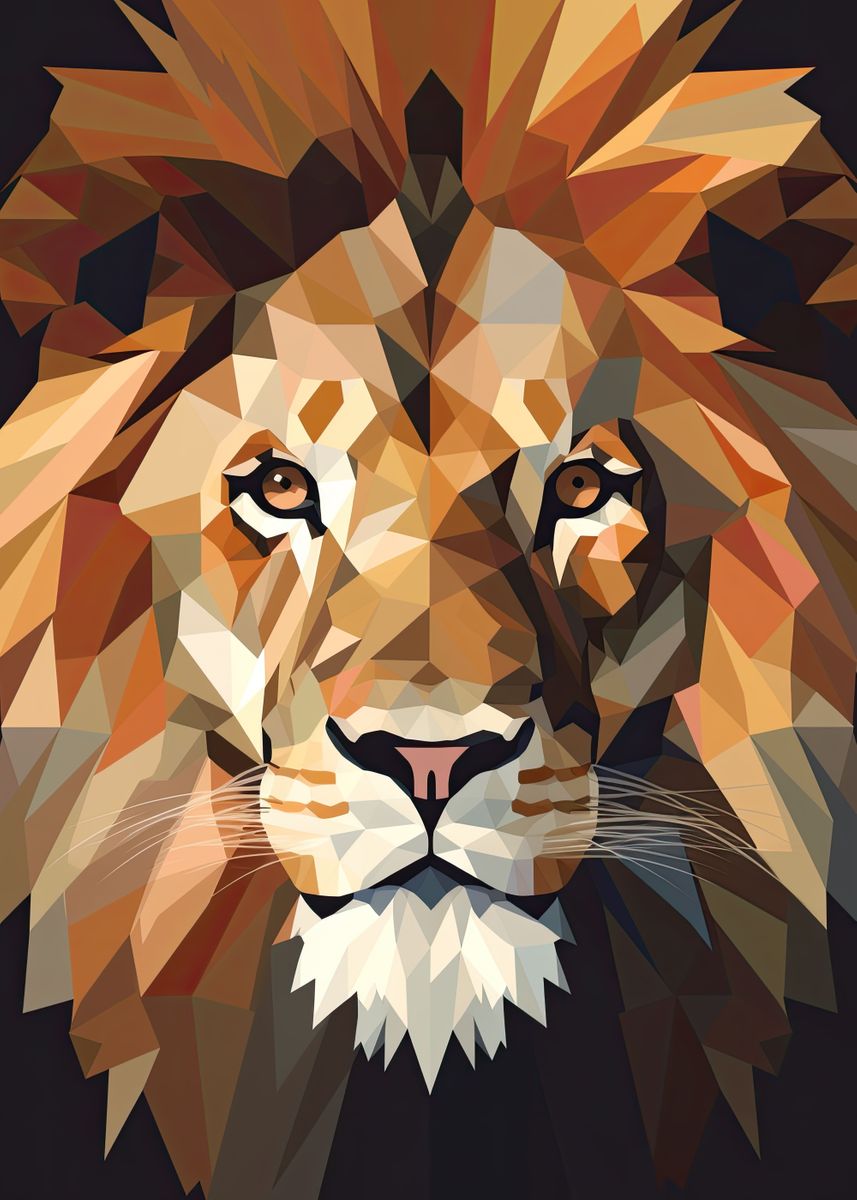 'vector Lion' Poster, Picture, Metal Print, Paint By Wolf Design 