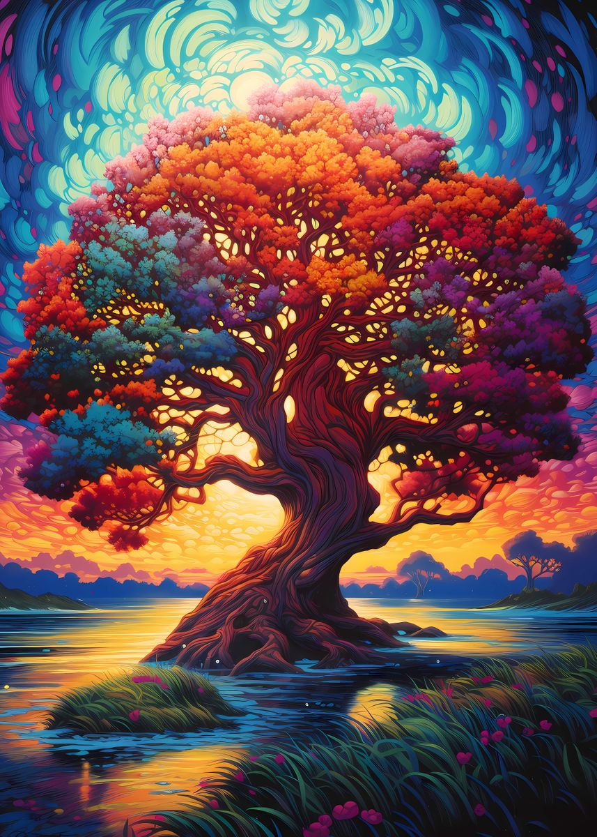 'Tree of Life Yggdrasil' Poster, picture, metal print, paint by ...