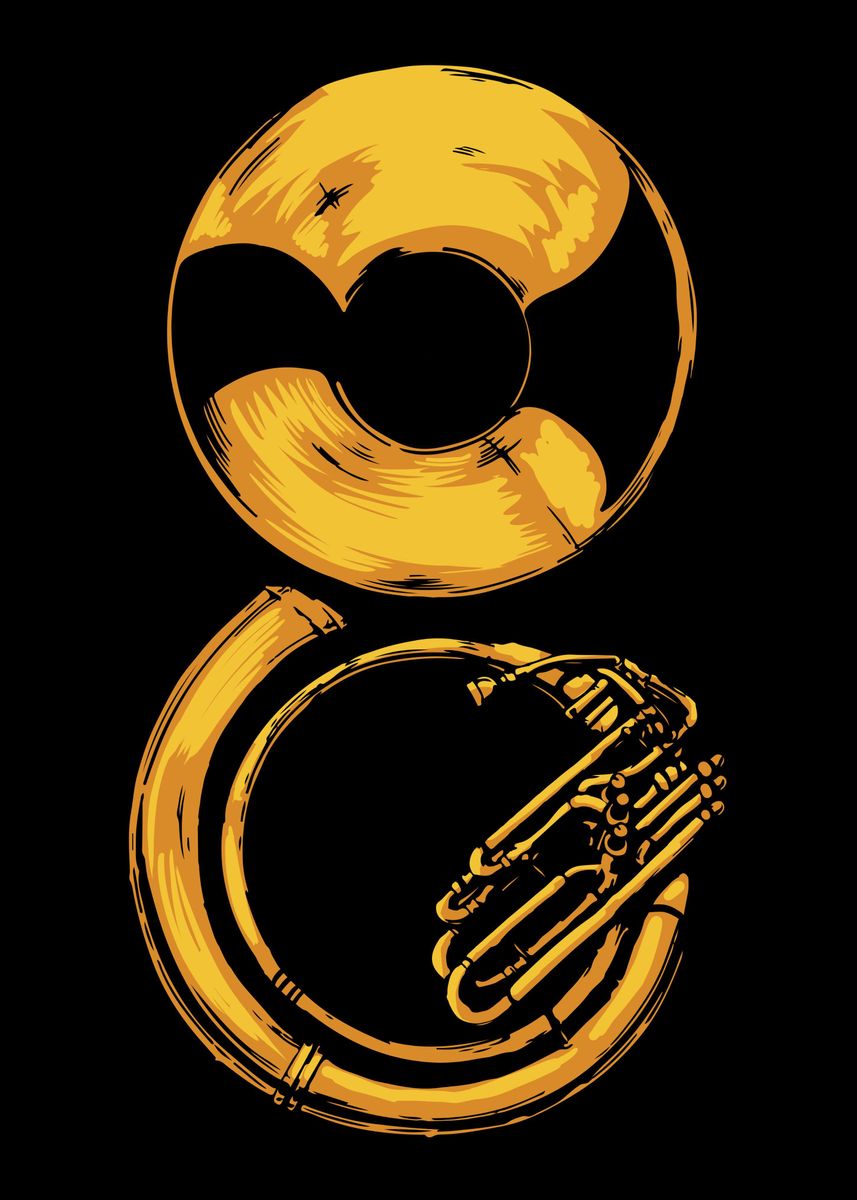 ‘Marching Band Tuba’ Poster, picture, metal print, paint by