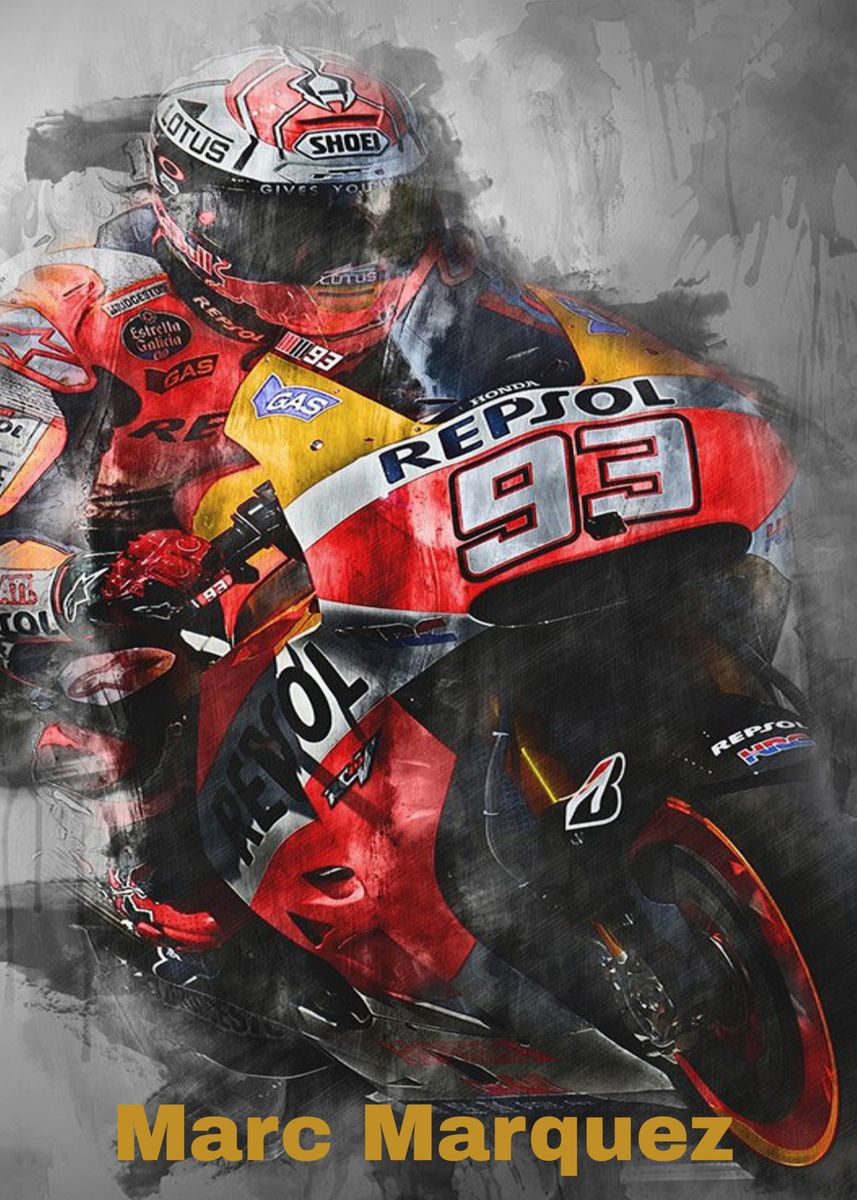 'Marc Marquez' Poster, picture, metal print, paint by Wijaki ...