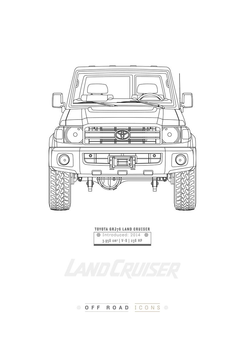 'GRJ76 BW lines' Poster by Off Road Icons Design | Displate