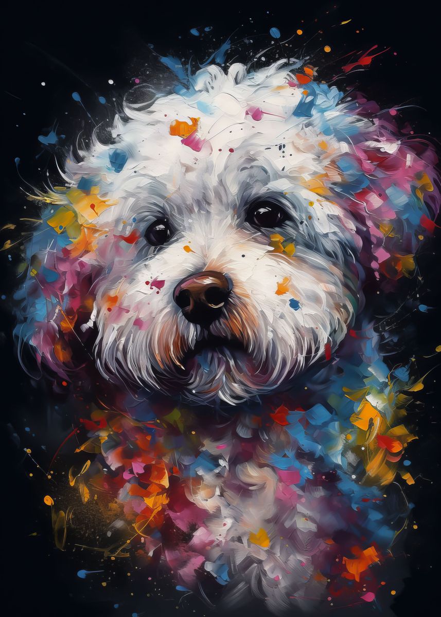 'Bichon Frise painting' Poster, picture, metal print, paint by Karolina ...