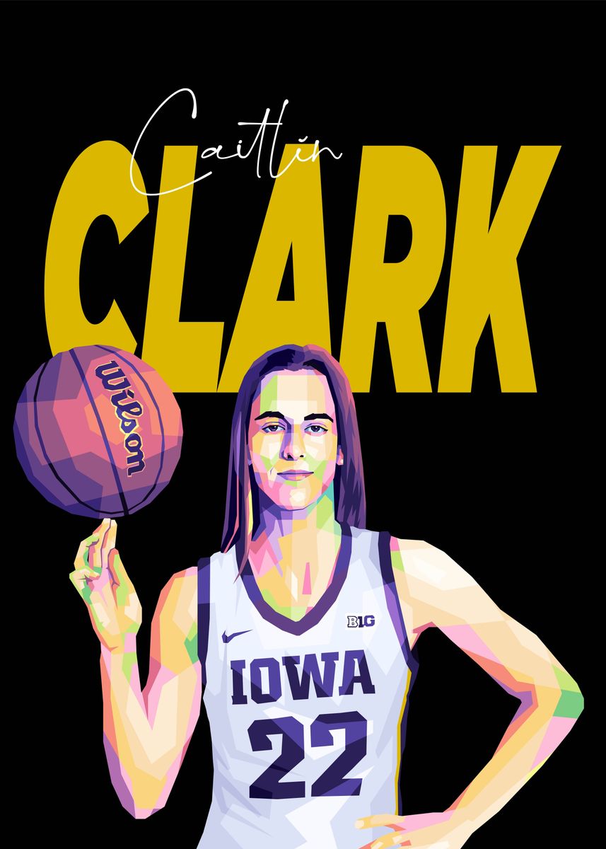 'Caitlin Clark' Poster, picture, metal print, paint by Wpap Malang ...