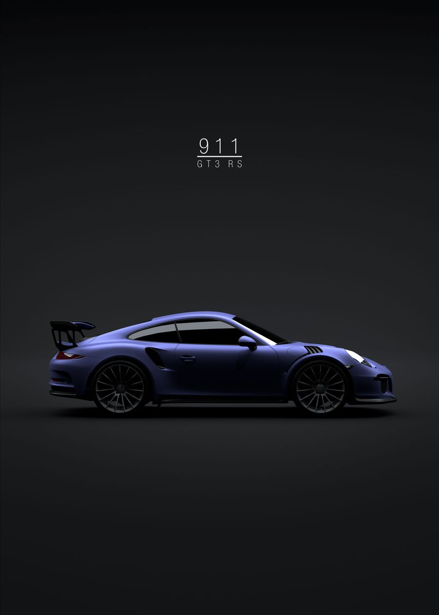 ‘2016 911 GT3 RS Purple’ Poster by 21 MXM | Displate