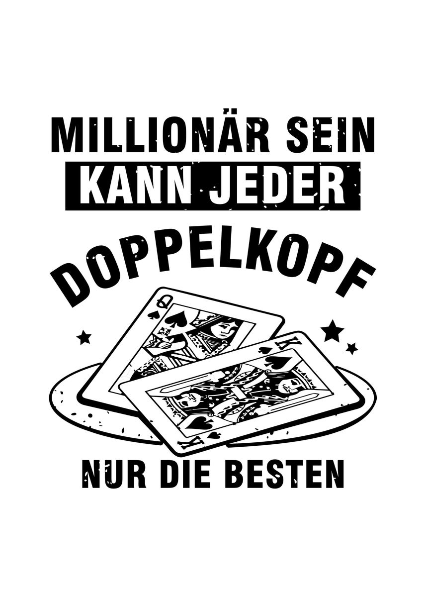 'Doppelkopf' Poster, picture, metal print, paint by Sebastian Wünsche