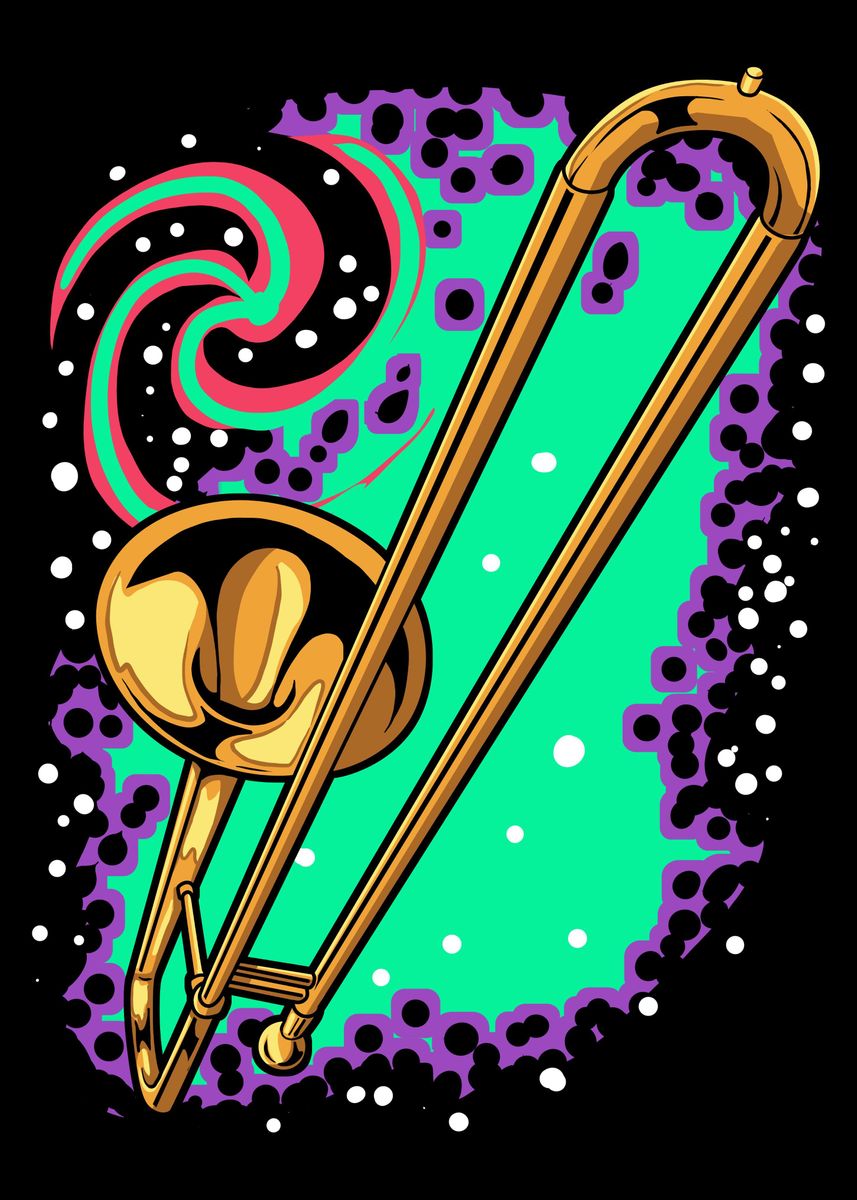 LIMAIDUO Plan de trombone à coulisse - Affiche artistique jazz