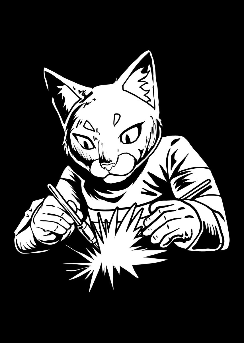 'Welding Welder Cat' Poster by BobbyBubble Displate
