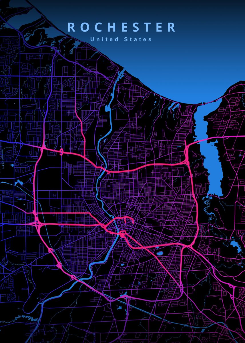 &lsquo;Rochester&rsquo; Poster, picture, metal print, paint by Deeo | Displate