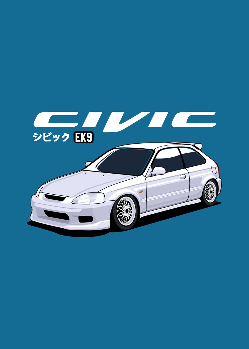 'Civic EK9 Type R JDM Style' Poster by Beautiful Beast | Displate