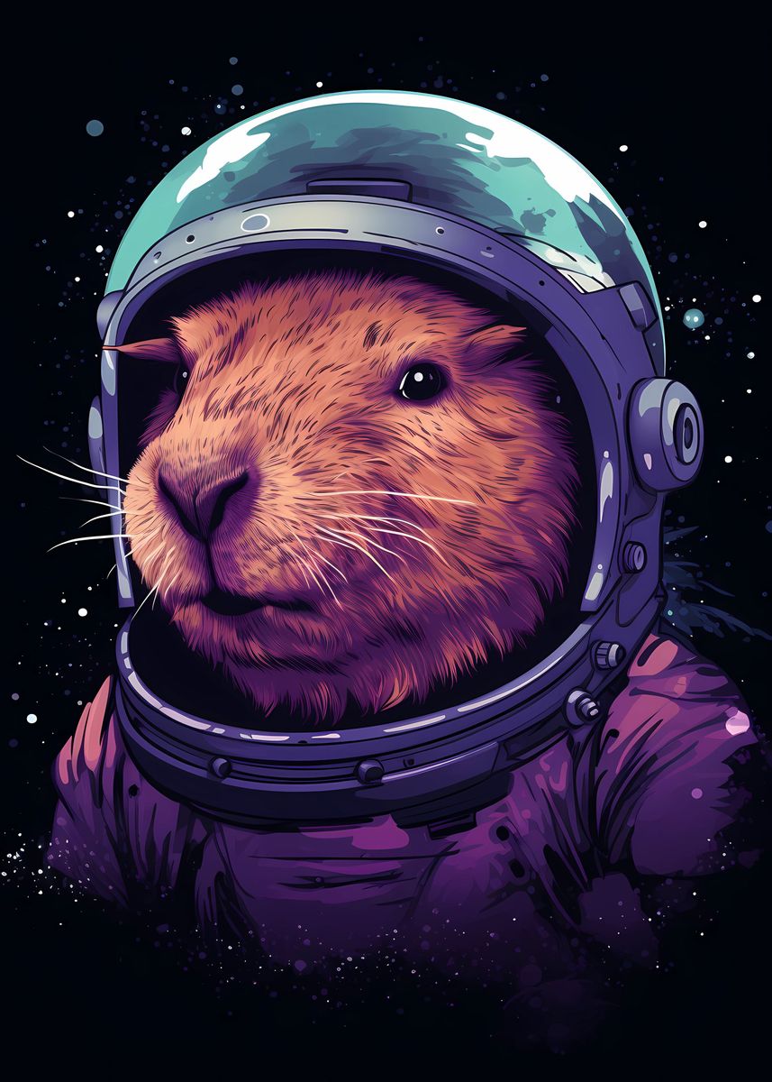 'Capybara Astronaut Galaxy' Poster by FavoritePlates | Displate