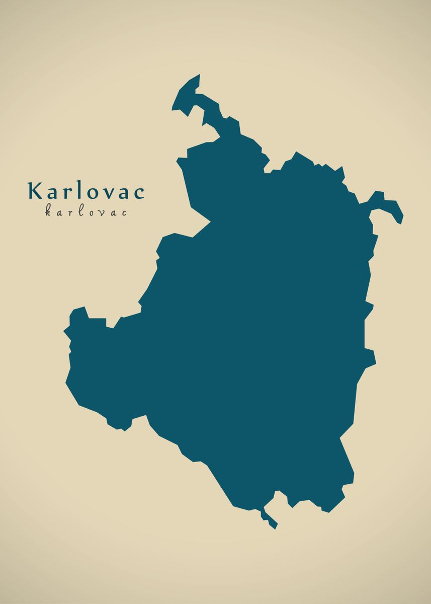 'karlovac County Map' Poster, Picture, Metal Print, Paint By Ingo 