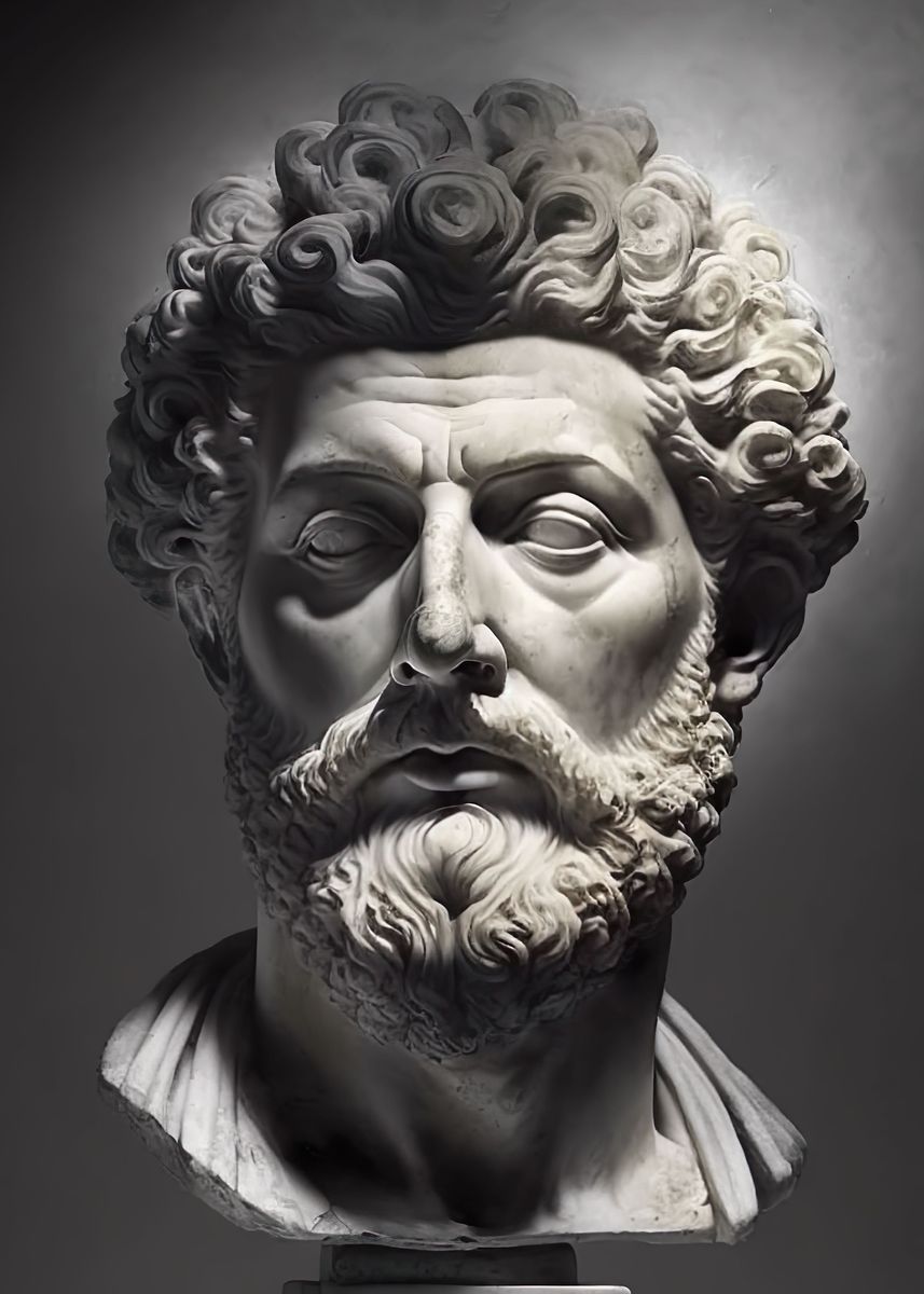 Aurelius Stoic Portrait' Poster, picture, metal print, paint by Rosh and