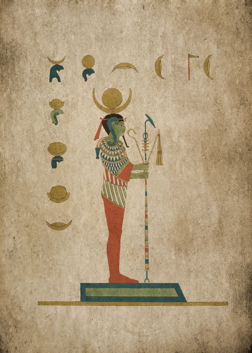 ' Khonsu Egyptian God' Poster by XandYart | Displate