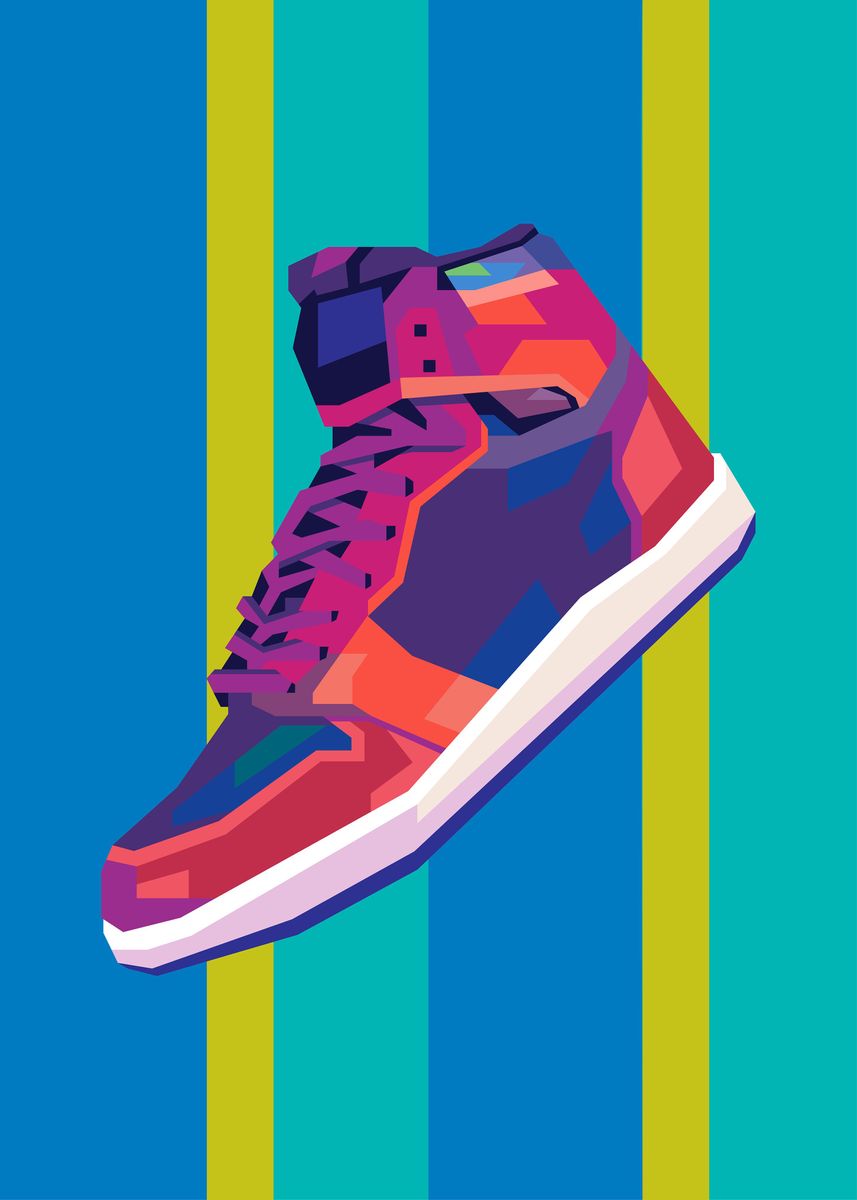 'Shoes Pop Art ' Poster, picture, metal print, paint by Indra Displate