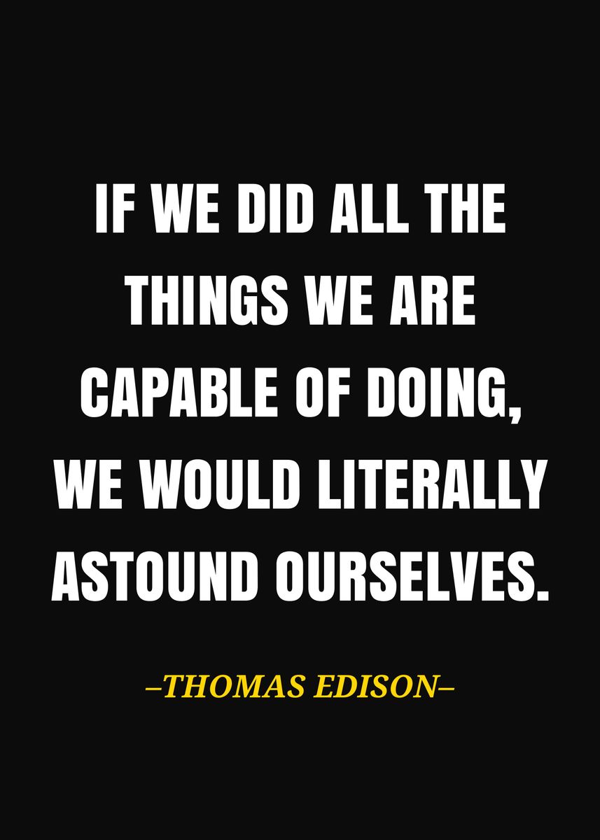 'Thomas Edison Quote' Poster By Gembull Art | Displate