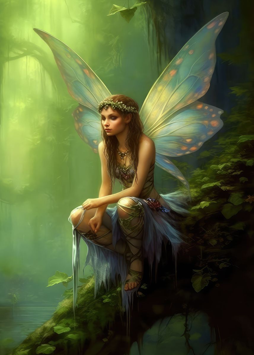 'Forest fairy' Poster, picture, metal print, paint by RosaliasArt ...