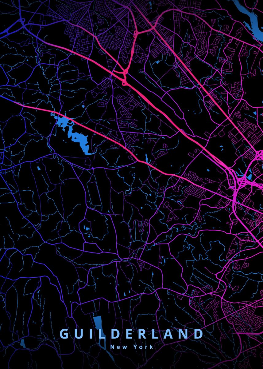 'Guilderland NY Map' Poster by Deeo Displate