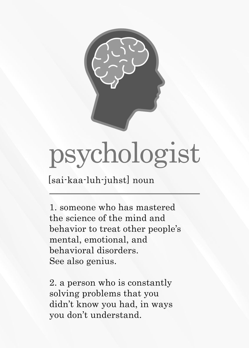 'Psychologist Definition' Poster by 84PixelDesign Displate