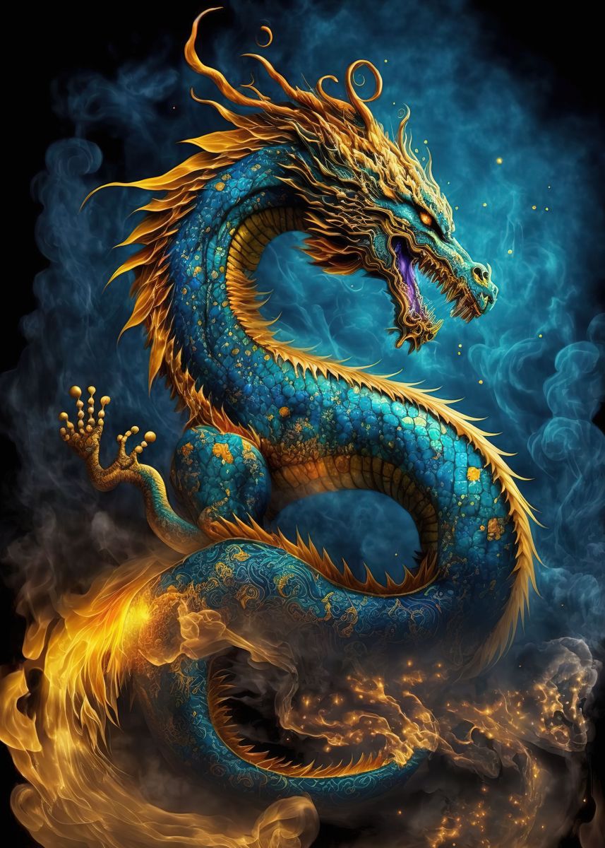 'japanese dragon' Poster, picture, metal print, paint by Daniaal ...