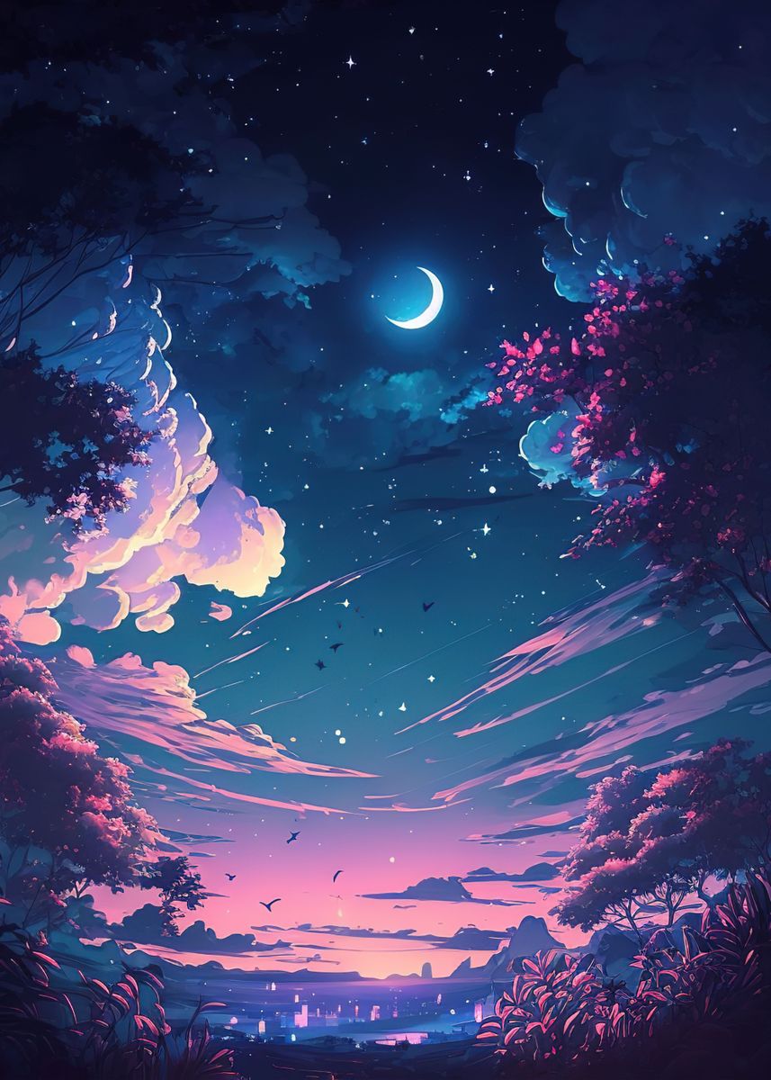 'anime landscape' Poster by Anime | Displate