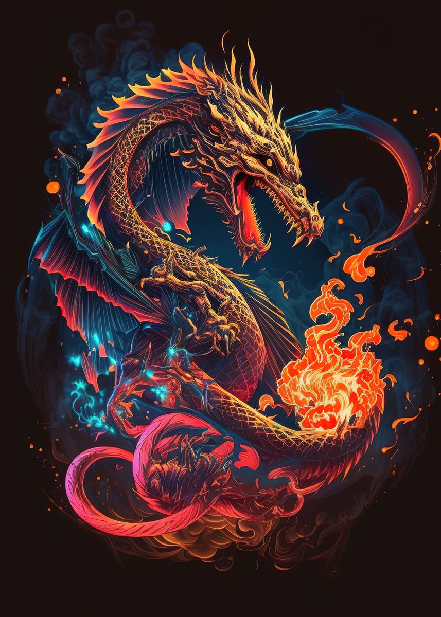 'japanese dragon' Poster, picture, metal print, paint by Daniaal ...