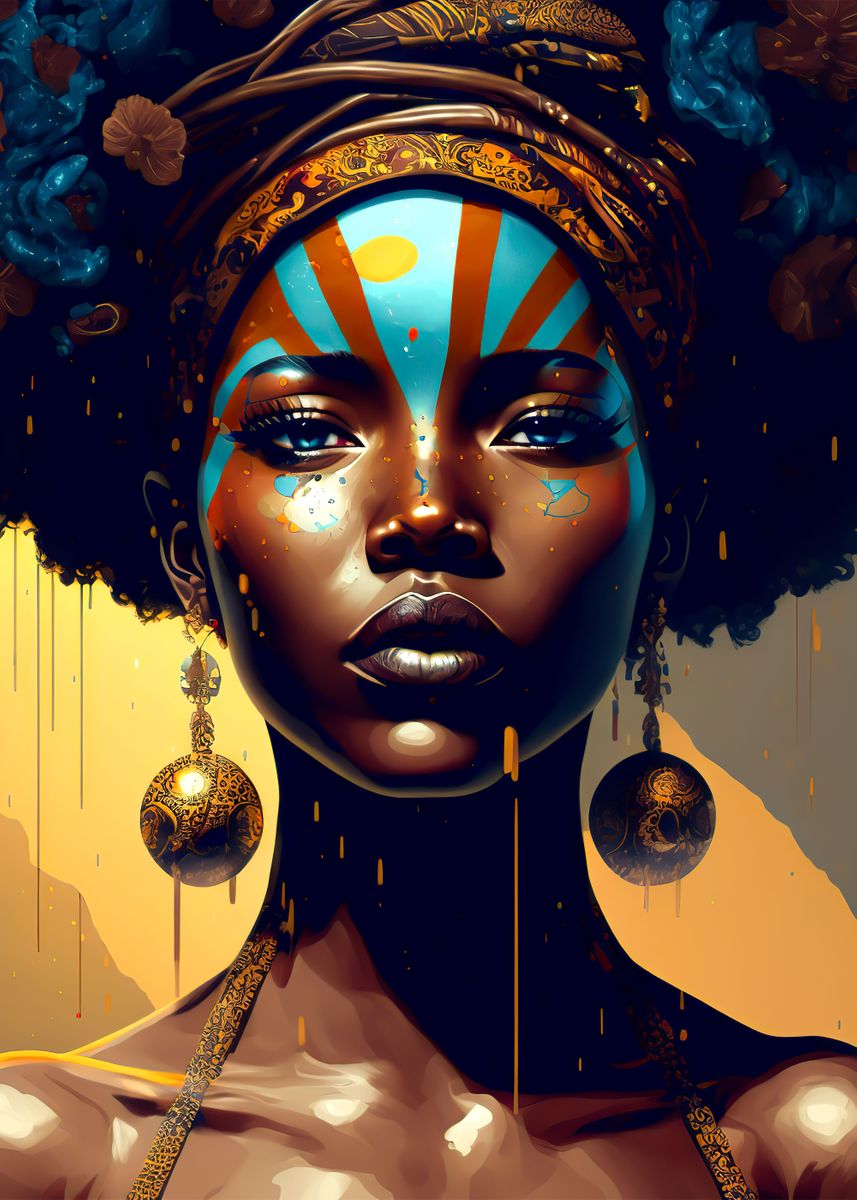 'African woman' Poster, picture, metal print, paint by DorthyToy | Displate