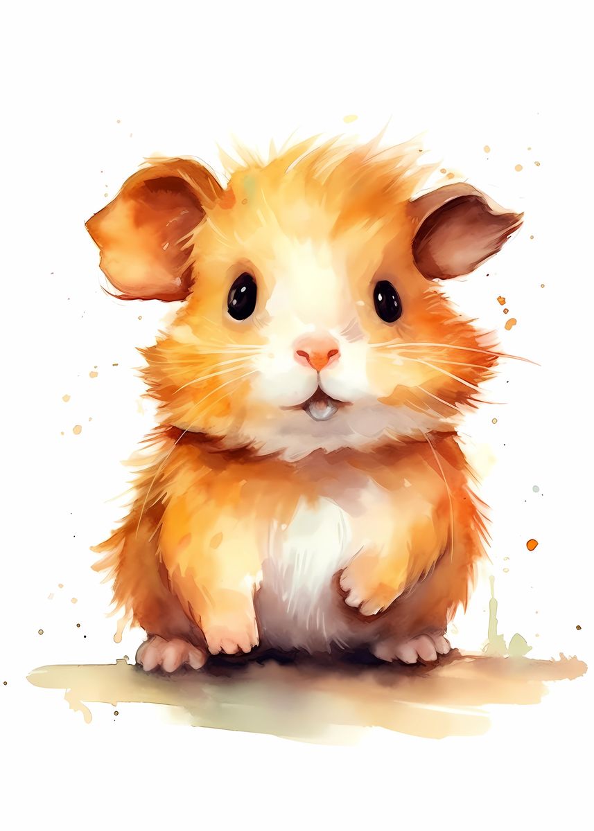 'Guinea Pig Watercolor' Poster by DecoyDesign | Displate