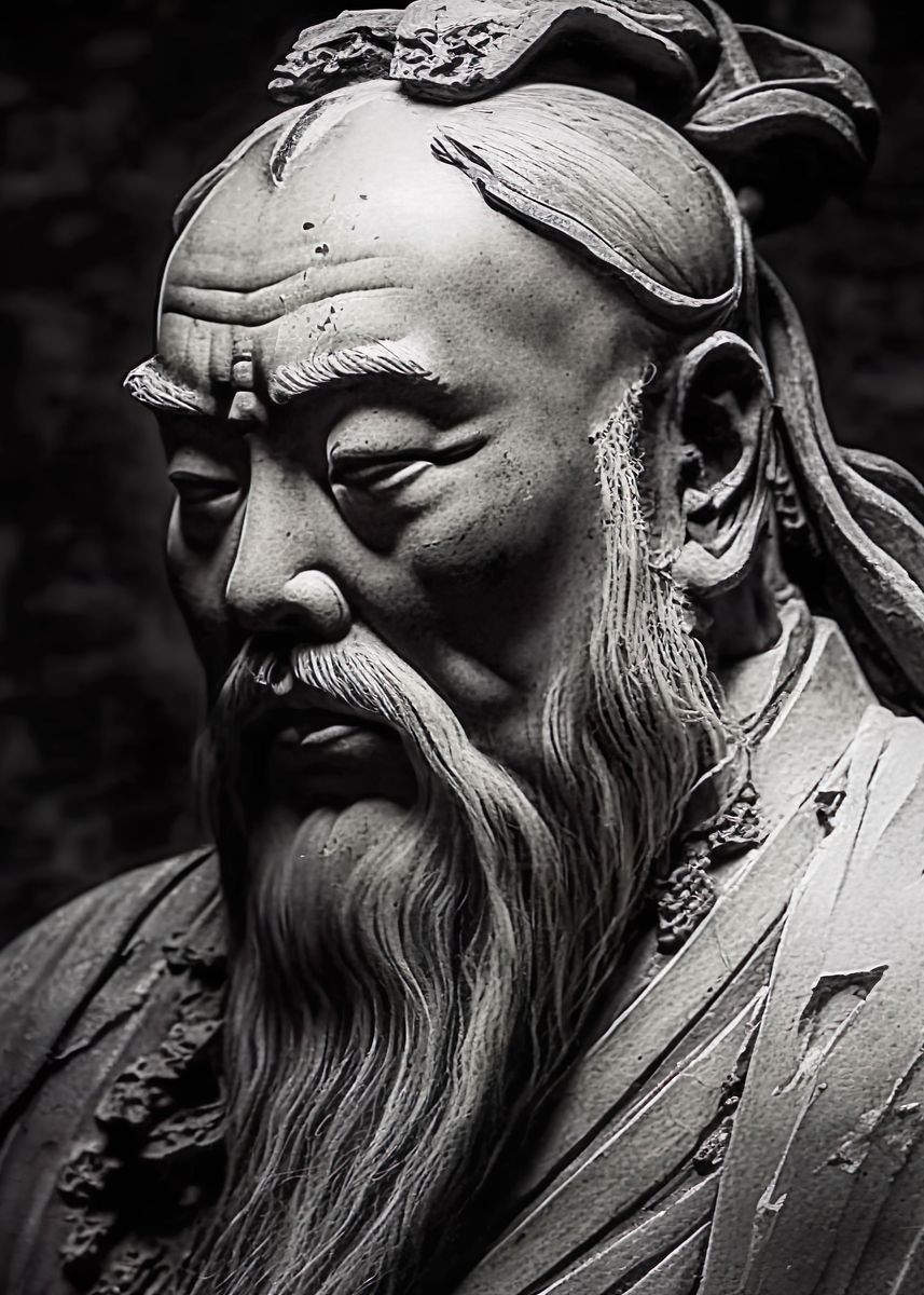 'Confucius Portrait Artwork' Poster, picture, metal print, paint by ...