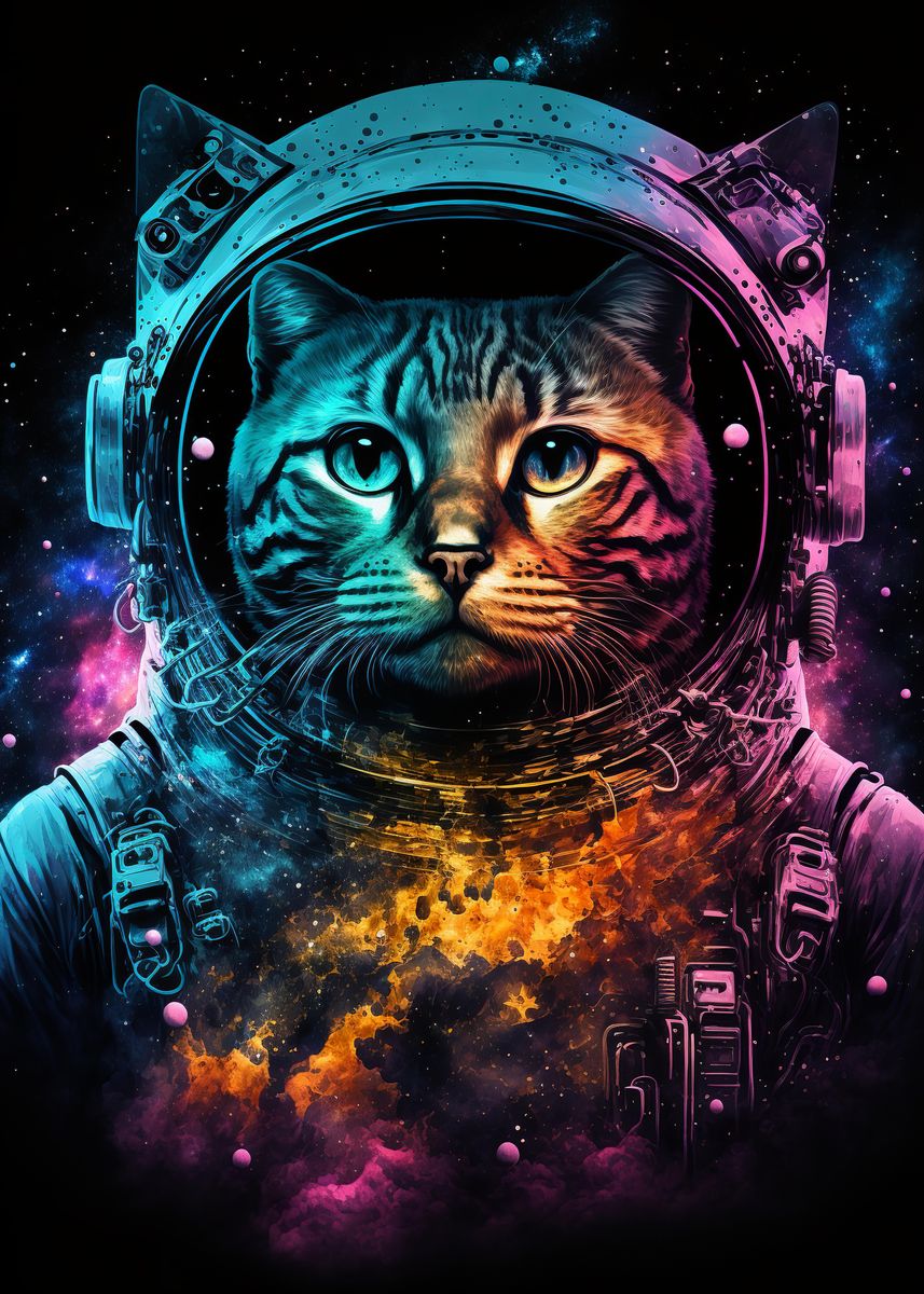 'Space Paws' Poster by MaluBobo | Displate