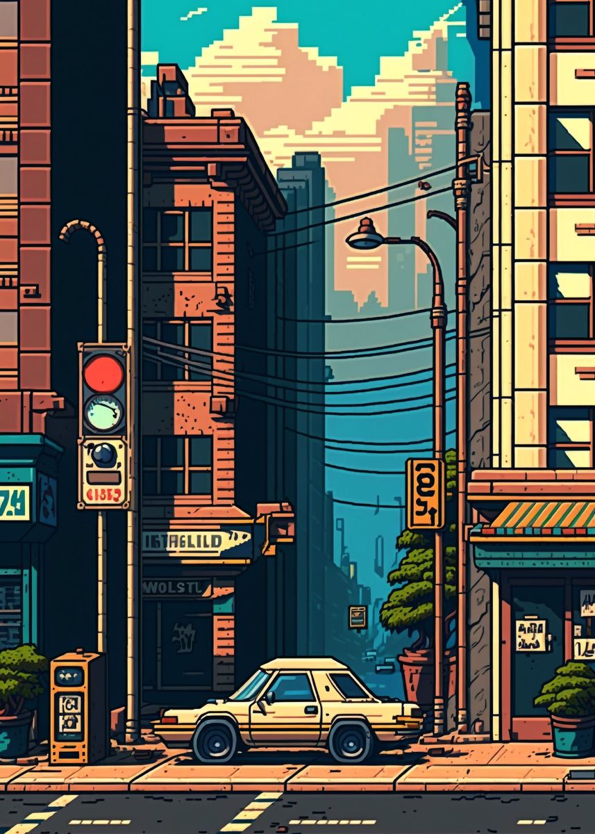 'City Pixel' Poster by Abu Abu | Displate