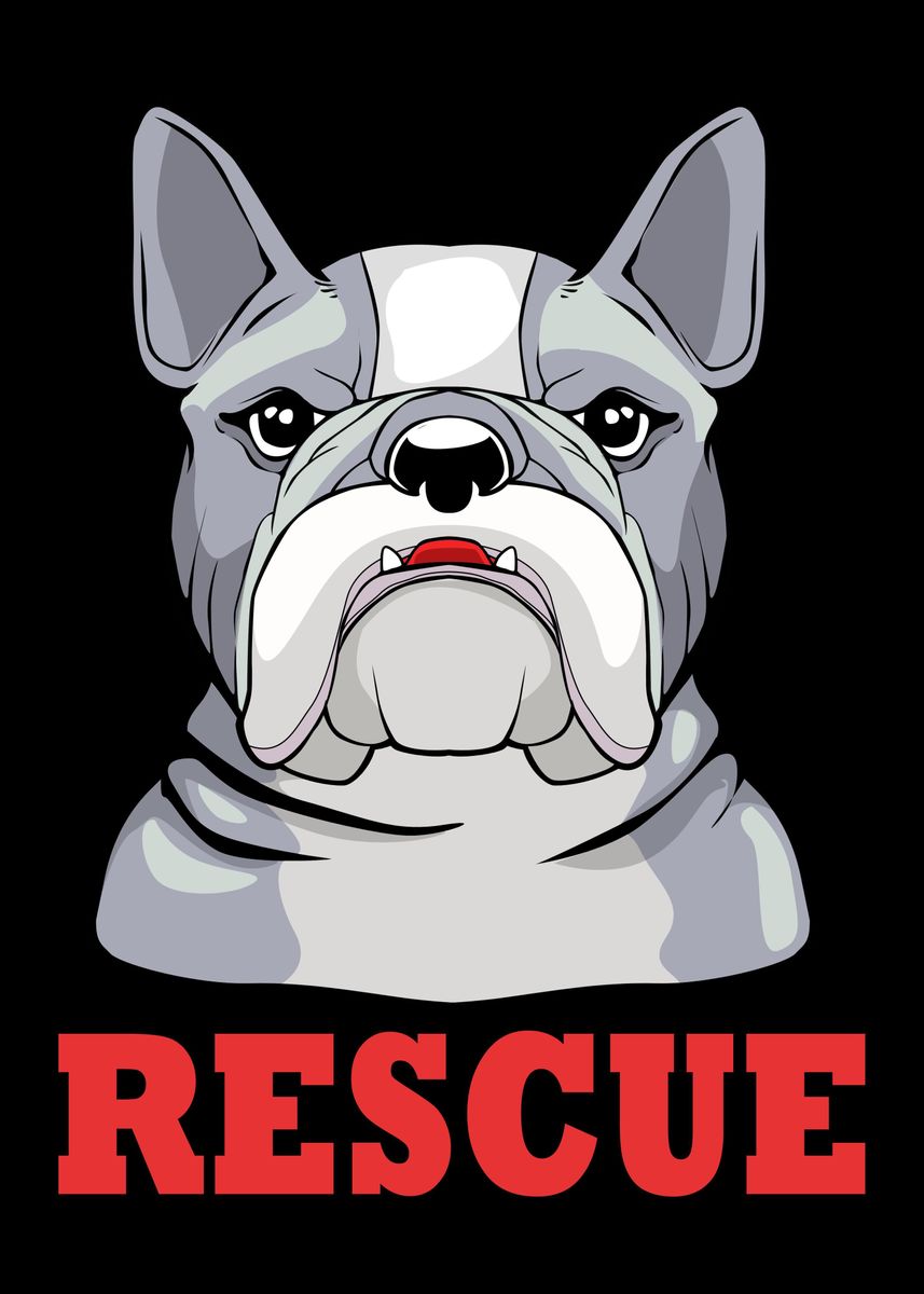 'Dog Rescue' Poster, picture, metal print, paint by FunnyGifts | Displate
