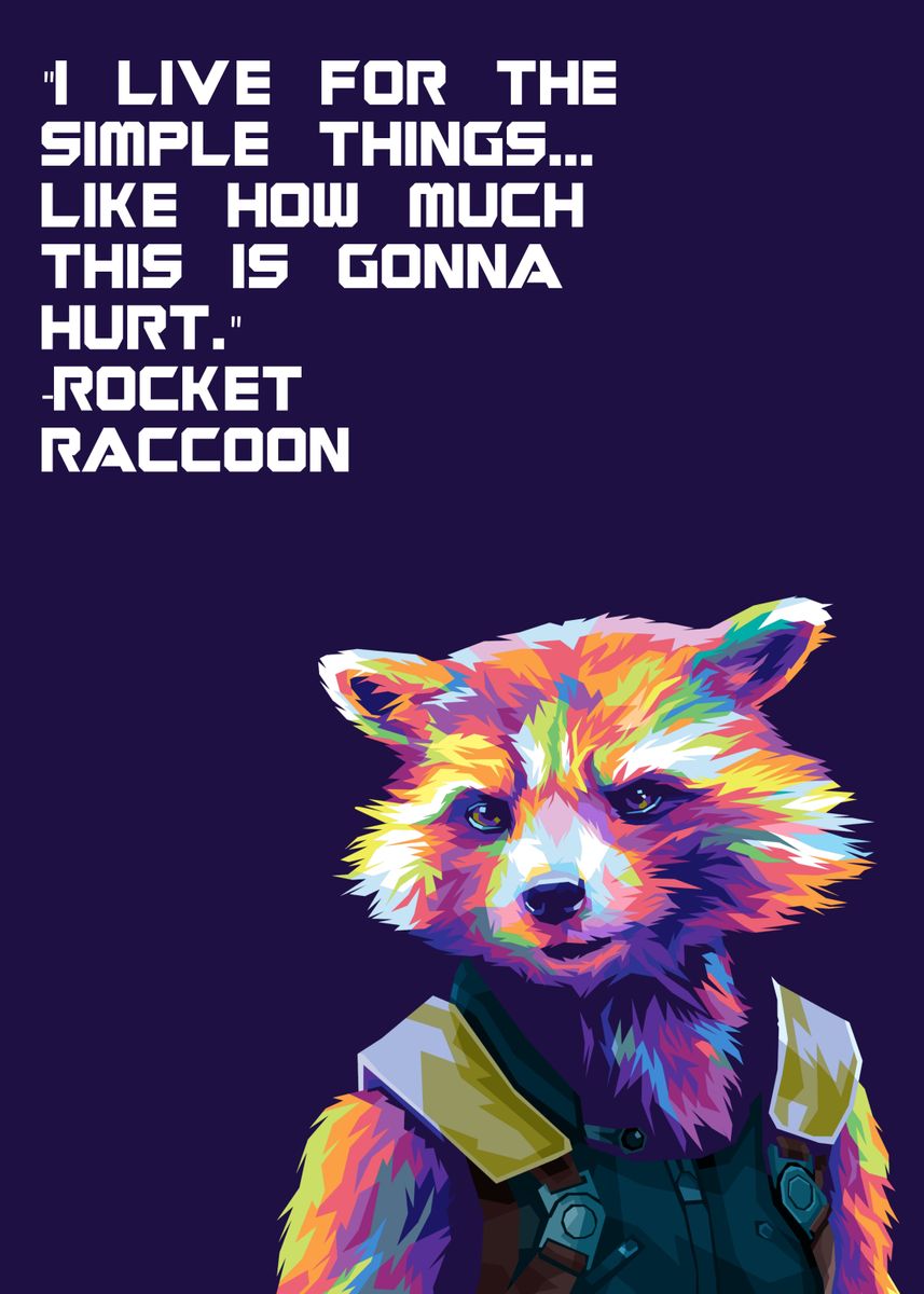 'Rocket Quotes' Poster, picture, metal print, paint by Nopal Artwork