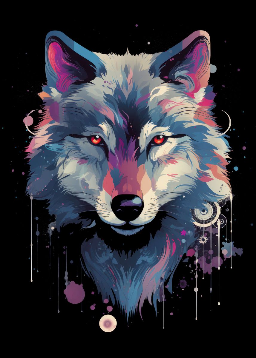 'Watercolor abstract Wolf' Poster, picture, metal print, paint by Ludo ...